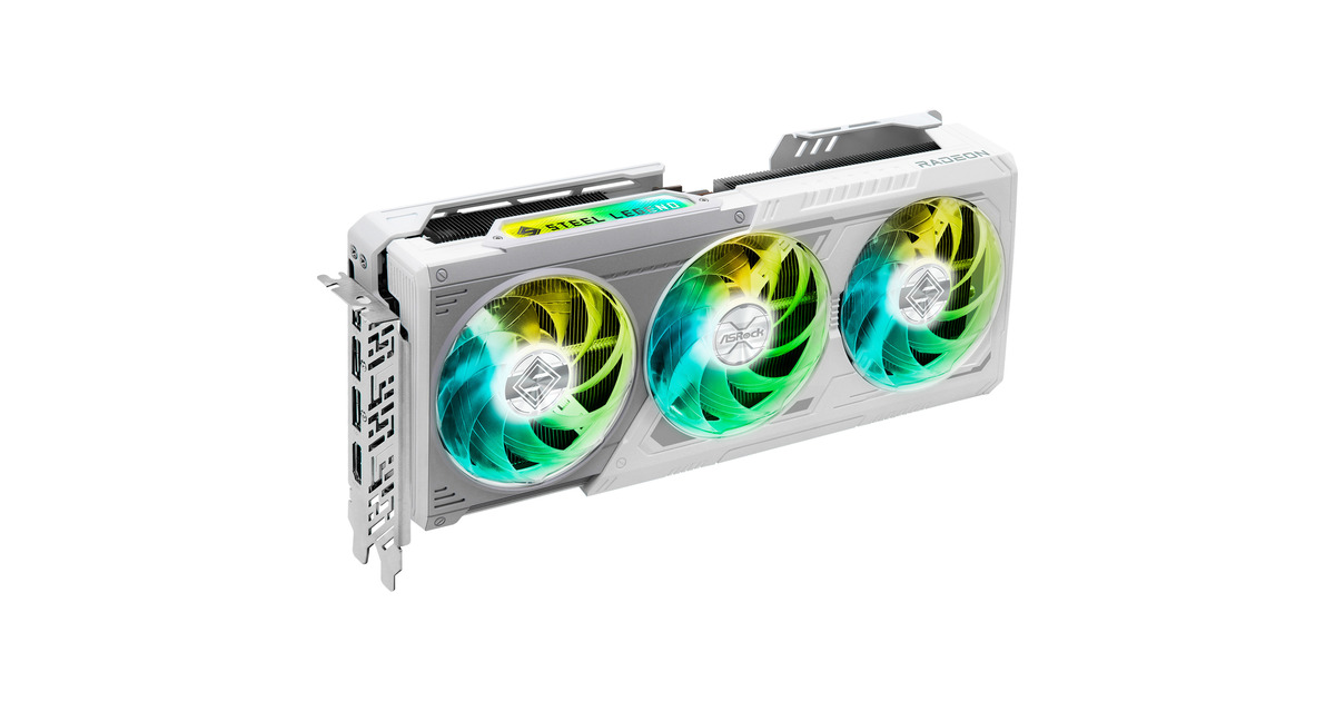ASRock Radeon RX 9070 XT Steel Legend 16GB, Grafikkarte weiß