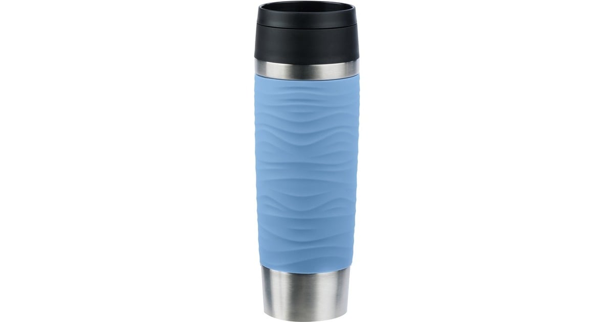 Emsa TRAVEL MUG Waves Grande Thermobecher hellblau/edelstahl, 0,5 