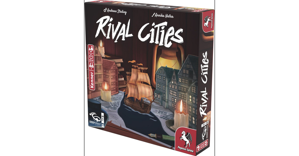Pegasus Spiele - Rival Cities - Gioco Da Tavolo Strategico (Deep Print Games) - Età 10+, 2-4 Giocatori - 2