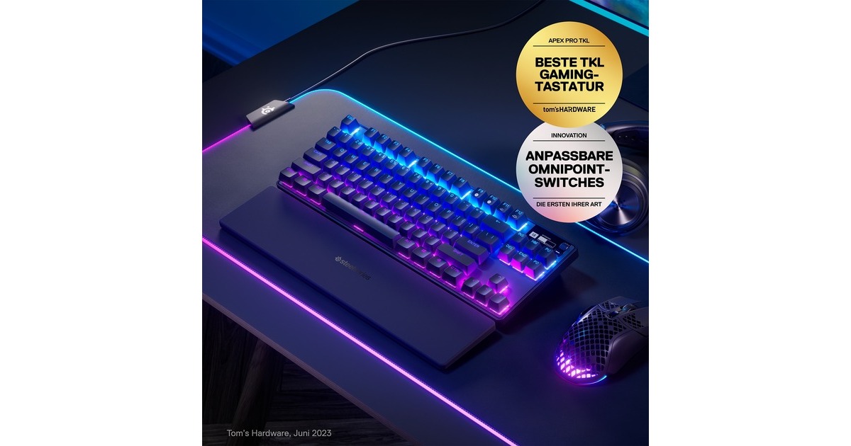 SteelSeries Apex Pro TKL Wireless, Gaming-Tastatur schwarz, DE 