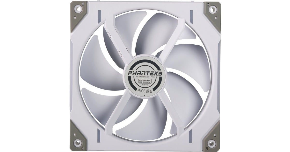 Phanteks D30-140 PWM Reverse DRGB, Gehäuselüfter weiß, 3er Pack