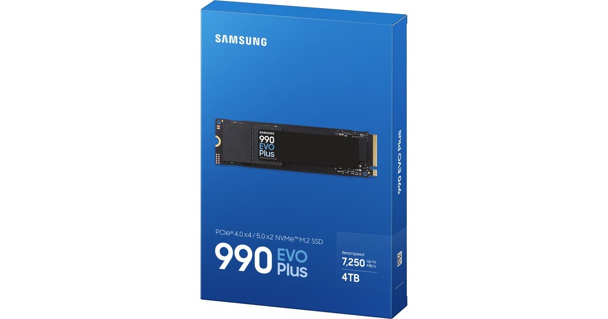 Samsung 990 EVO Plus 4 TB, SSD PCIe 4.0 x4 / 5.0 x2, NVMe 2, M.2