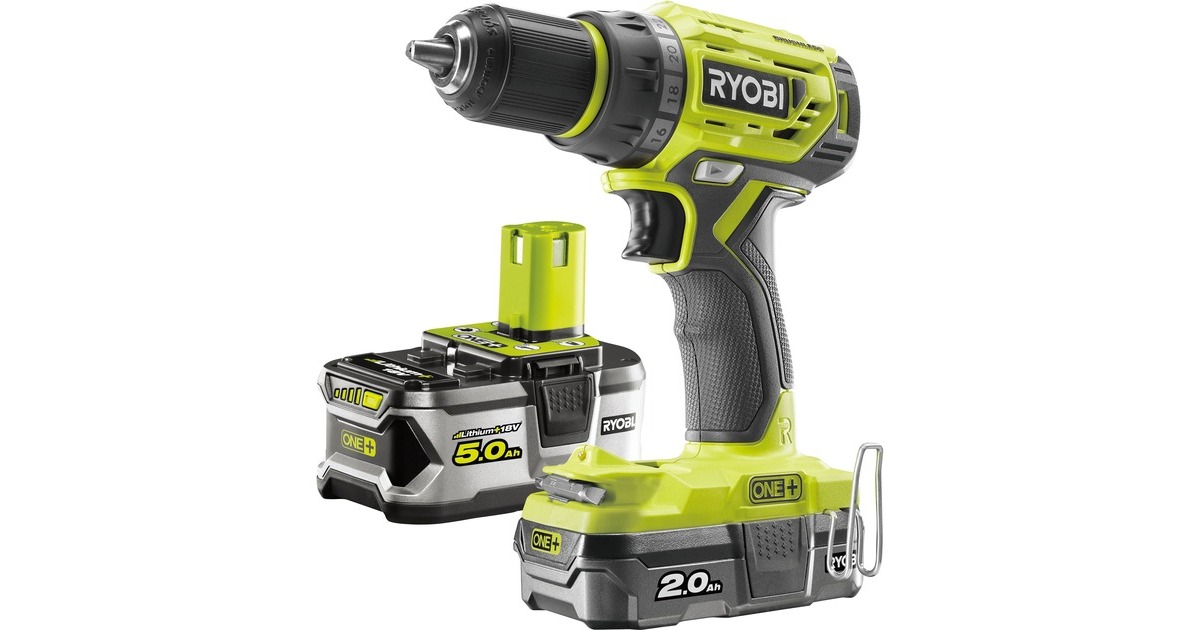 Ryobi Akku-Bohrschrauber R18DD7-252S, 18Volt grün/schwarz, 1x Li 