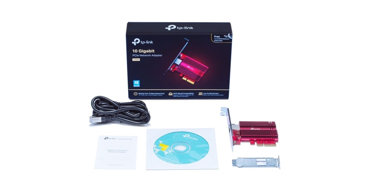TP-Link TX401 10 Gigabit PCI Express, LAN-Adapter rot