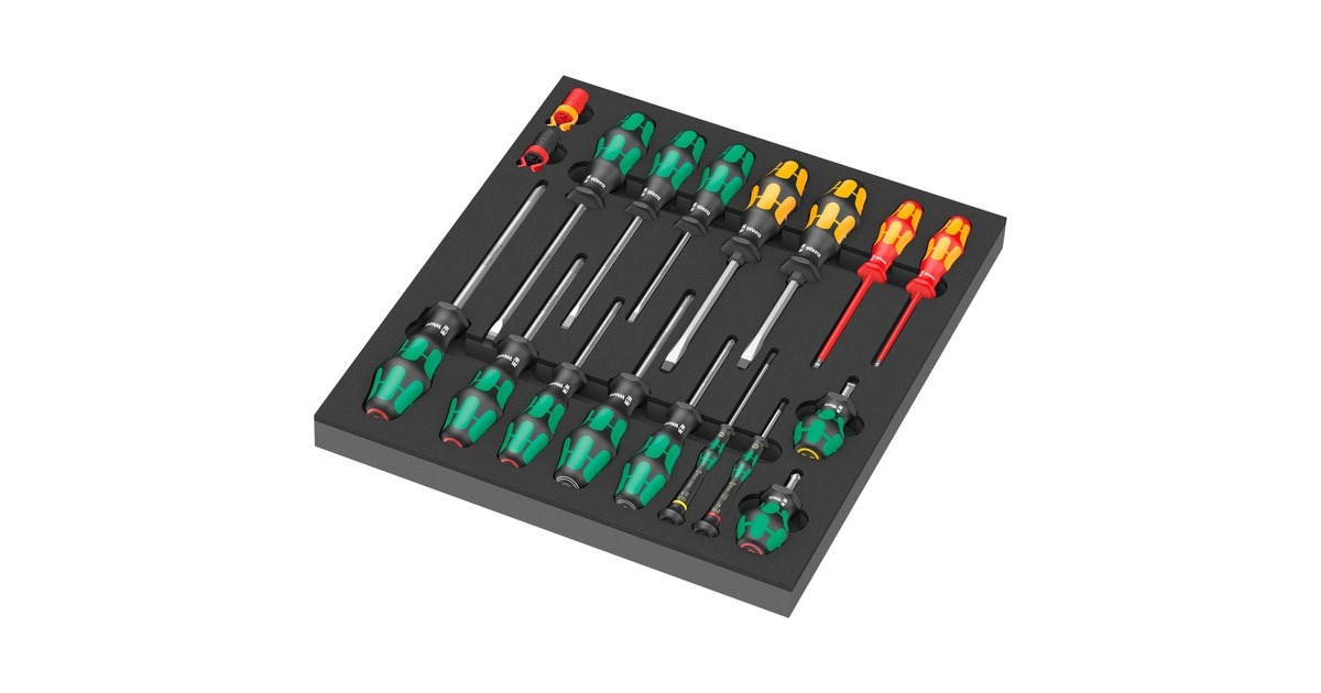 Wera 9710 Schaumstoffeinlage Schraubendreher-Set 1, 18‑teilig 