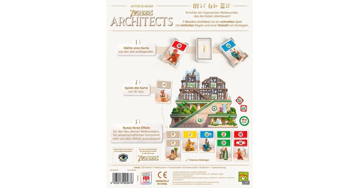 7 Wonders: Edifice – Erweiterung Für Das Brettspiel, Für 3-7 Spieler Ab 10 Jahren, Italienische Ausgabe
