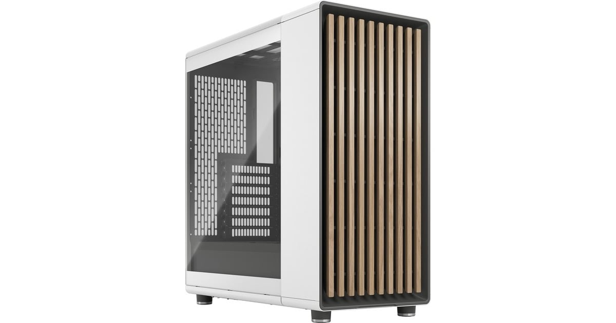 Fractal Design North Chalk White TG Clear, Tower-Gehäuse weiß/holz