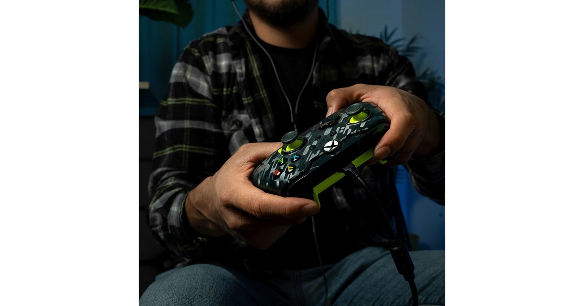 PDP Wired Controller - Electric Carbon, Gamepad anthrazit/neon 