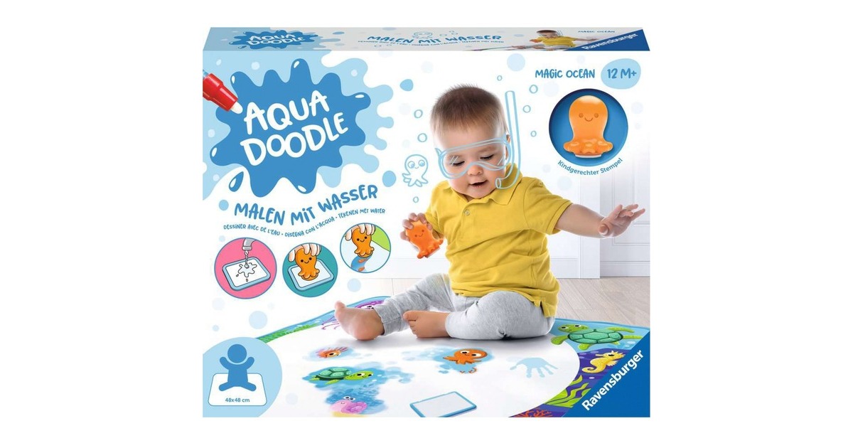 Ravensburger Ministeps Aqua Doodle ABC – Magische Malmatte 60 X 75 Cm – Malt Nur Mit Wasser, Trocknet Unsichtbar