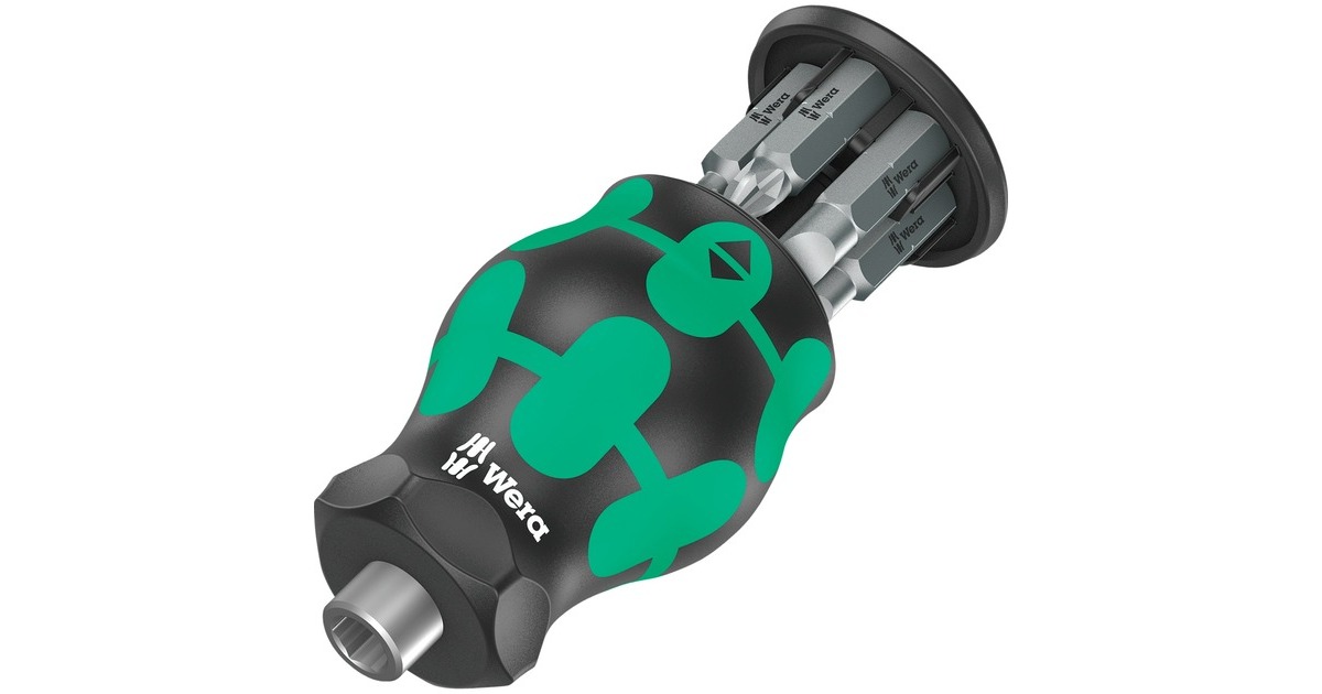 Wera Kraftform Kompakt Stubby Magazin 4 Bit-Satz schwarz/grün, 7  