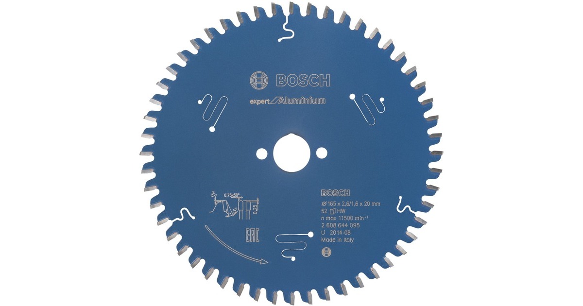 Bosch Professional Kreissägeblatt Expert for Aluminium, Ø 165mm 