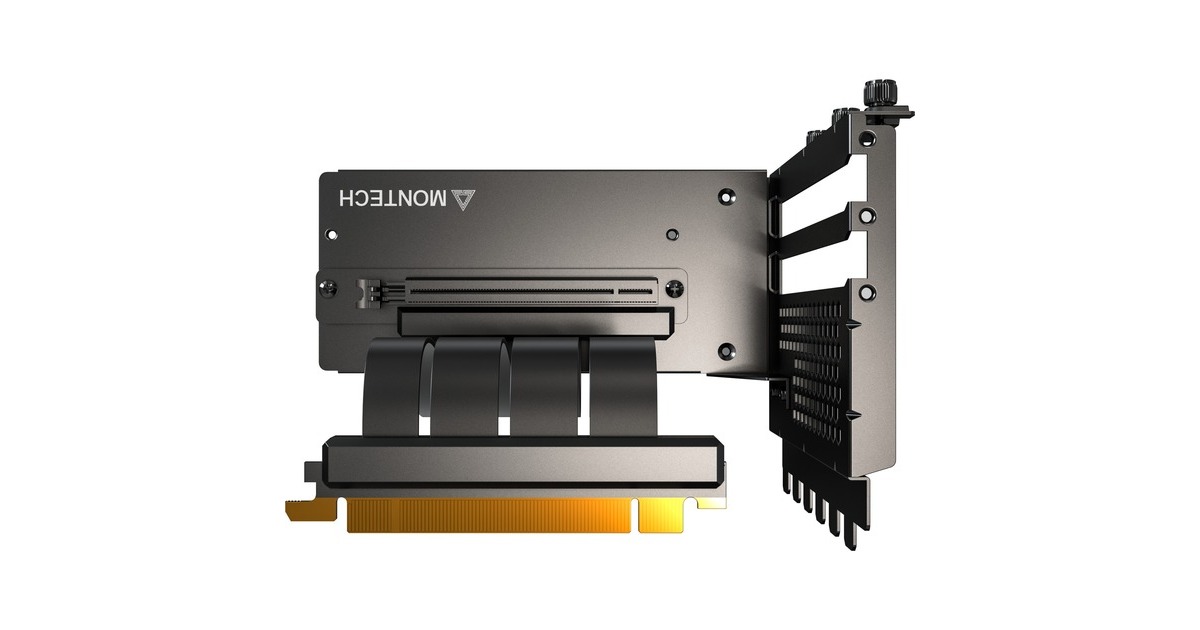 Montech vertikales gpu mounting kit pcie 4 0 riser kabel schwarz 20cm