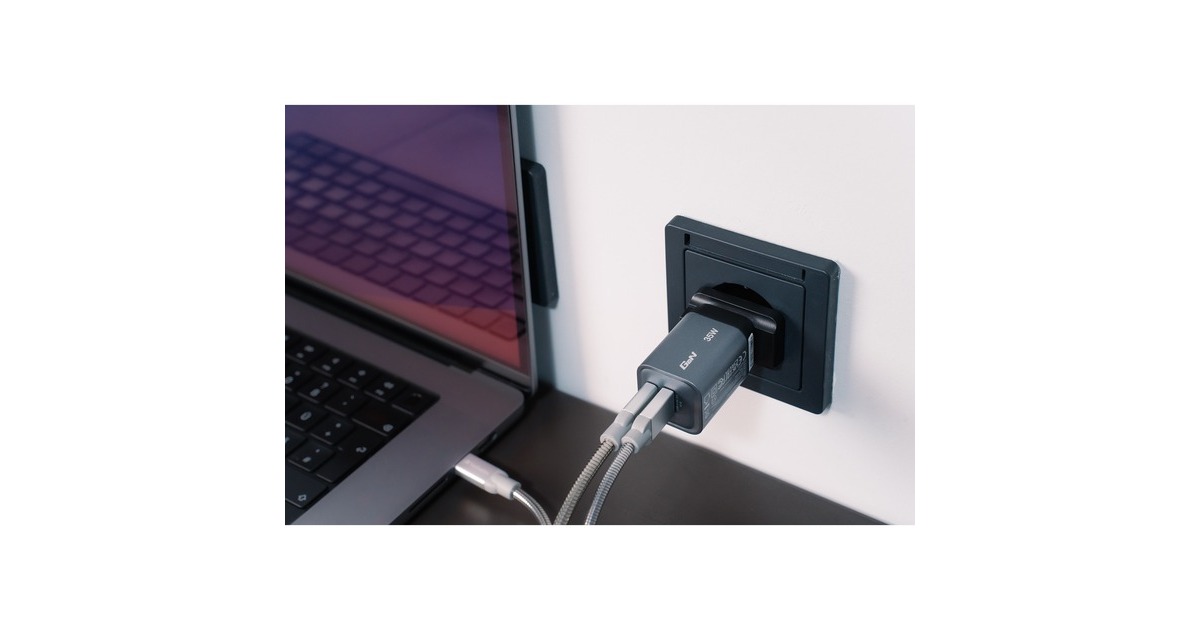 Verbatim GaN-Ladegerät 35W, 1x USB-A , 1x USB-C grau, PD 3.0, QC 3.0