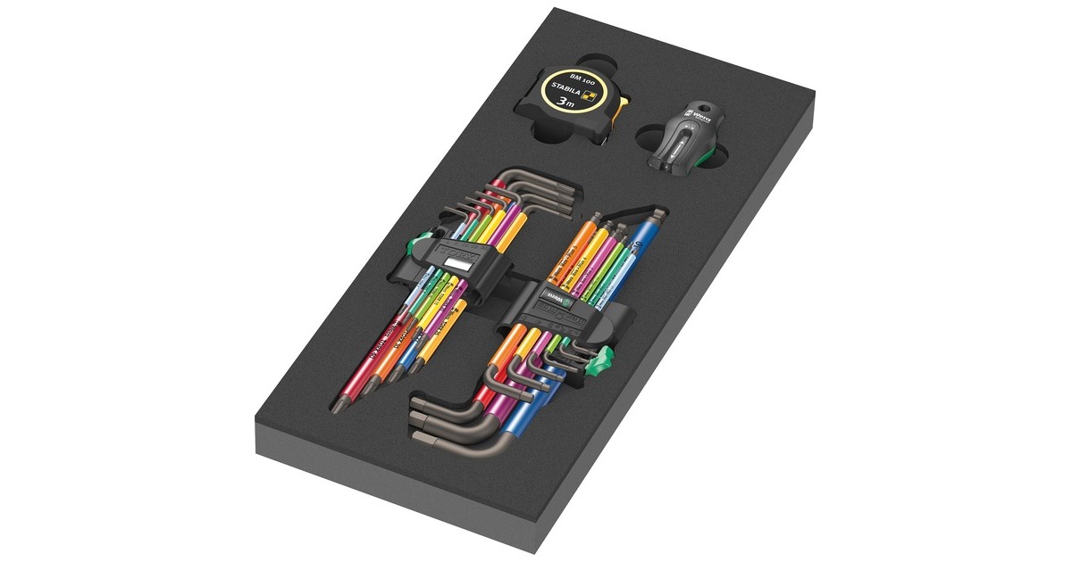 Wera 9740 Schaumstoffeinlage Winkelschlüssel-Set 1, 20‑teilig 