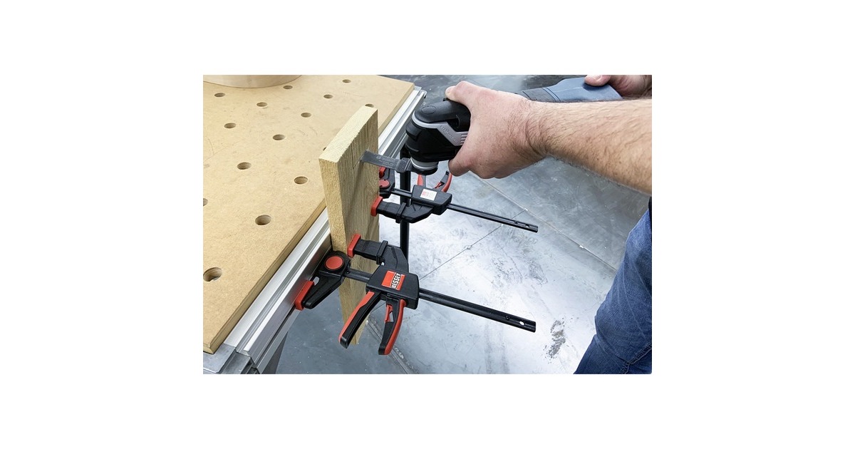 BESSEY 2x Einhand-Tischzwinge EZR15SET schwarz/rot, 150 / 60