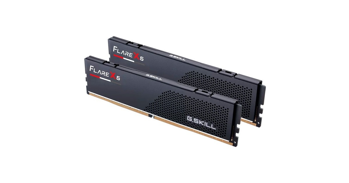G.Skill DIMM 32 GB DDR5-6000 (2x 16 GB) Dual-Kit, Arbeitsspeicher schwarz, F5-6000J3036F16GX2-FX5, Flare X5, AMD EXPO G.Skill DIMM 32 GB DDR5-6000 (2x 16 GB) Dual-Kit, Arbeitsspeicher schwarz, F5-6000J3036F16GX2-FX5, Flare X5, AMD EXPO