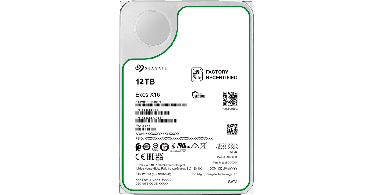 【ジャンク】SEAGATE Exos X16 12TB SATA Amazon.com: Seagate Exos X16 ST12000NM001G 12 TB Hard Drive