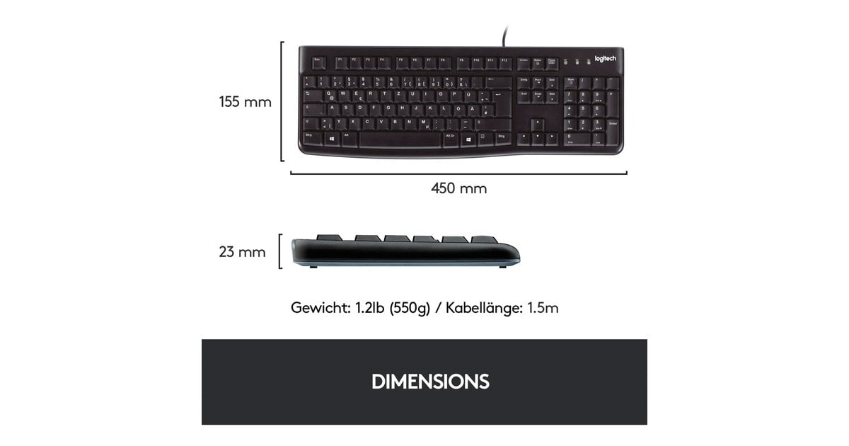 Logitech Desktop MK120, Desktop-Set schwarz, DE-Layout
