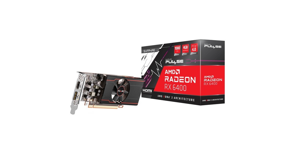 SAPPHIRE Radeon RX 6400 PULSE GAMING, Grafikkarte RDNA 2, GDDR6 