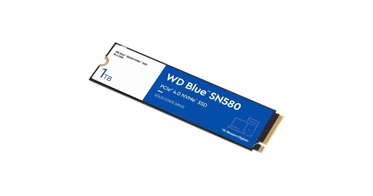 WD Blue SN580 1 TB, SSD blau/weiß, PCIe 4.0 x4, NVMe, M.2 2280