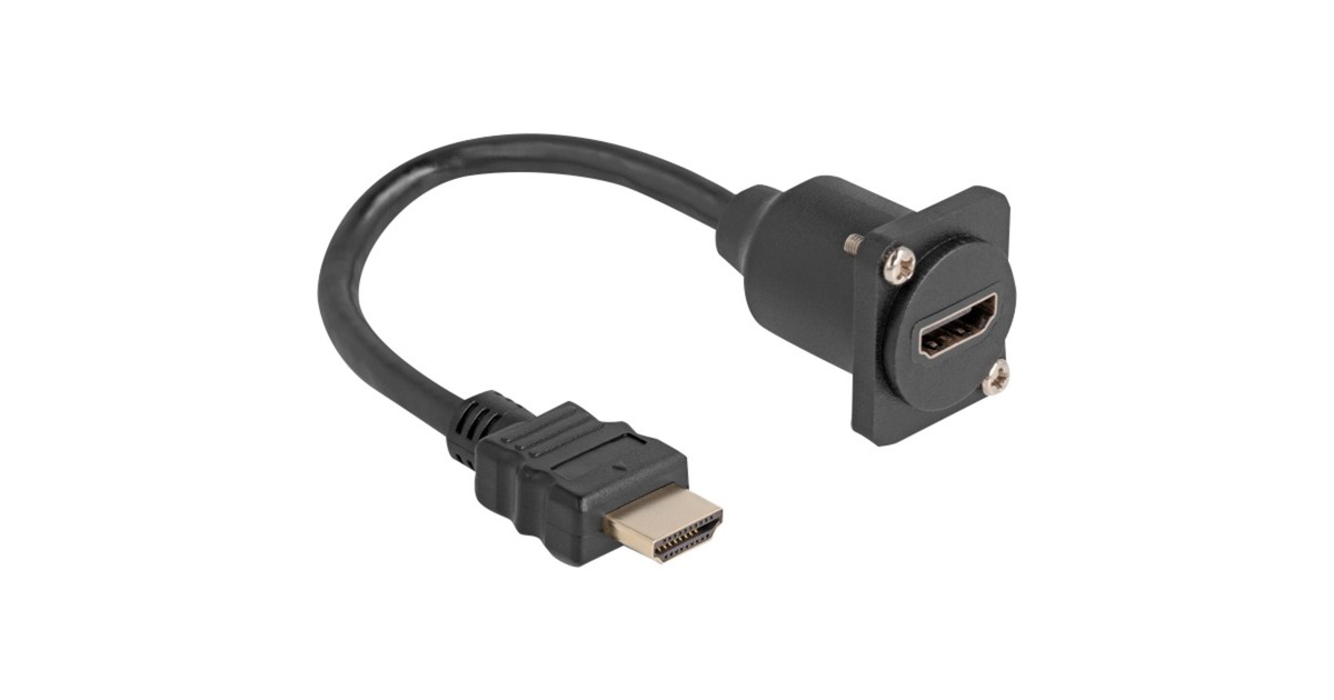 DeLOCK D-Typ Kabel HDMI Stecker > HDMI Buchse schwarz, 20cm 