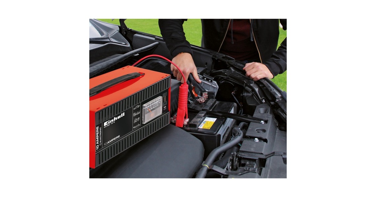 Einhell Akku Ladegerät Leuchtet Rot Grün EINHELL Batterie-Ladegerät CC-BC 10 E rot/schwarz, für Kfz- und