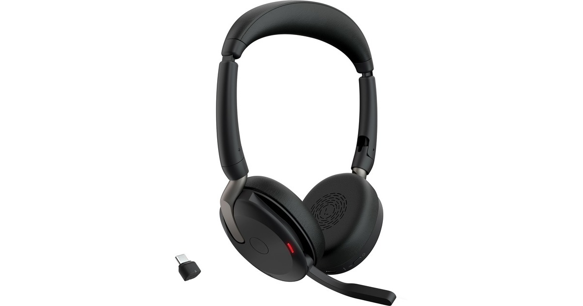 Jabra Evolve2 65 Flex Duo, Headset schwarz, Stereo, UC, USB-C 
