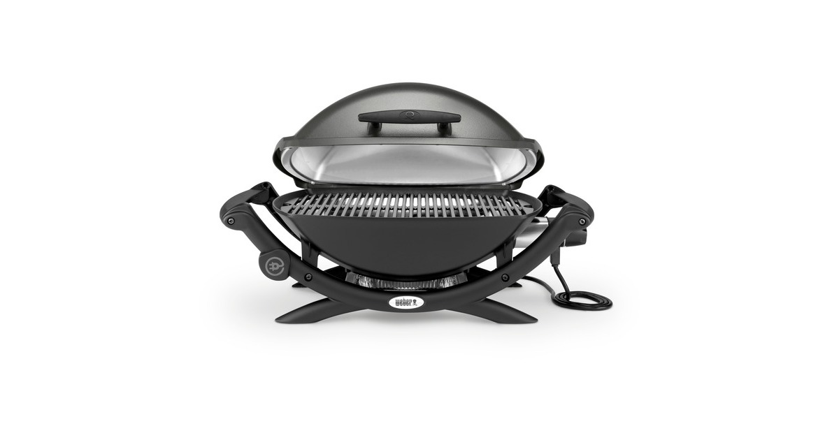 Weber Elektrogrill Q 2400, Dark Grey schwarz, 2.200 Watt 