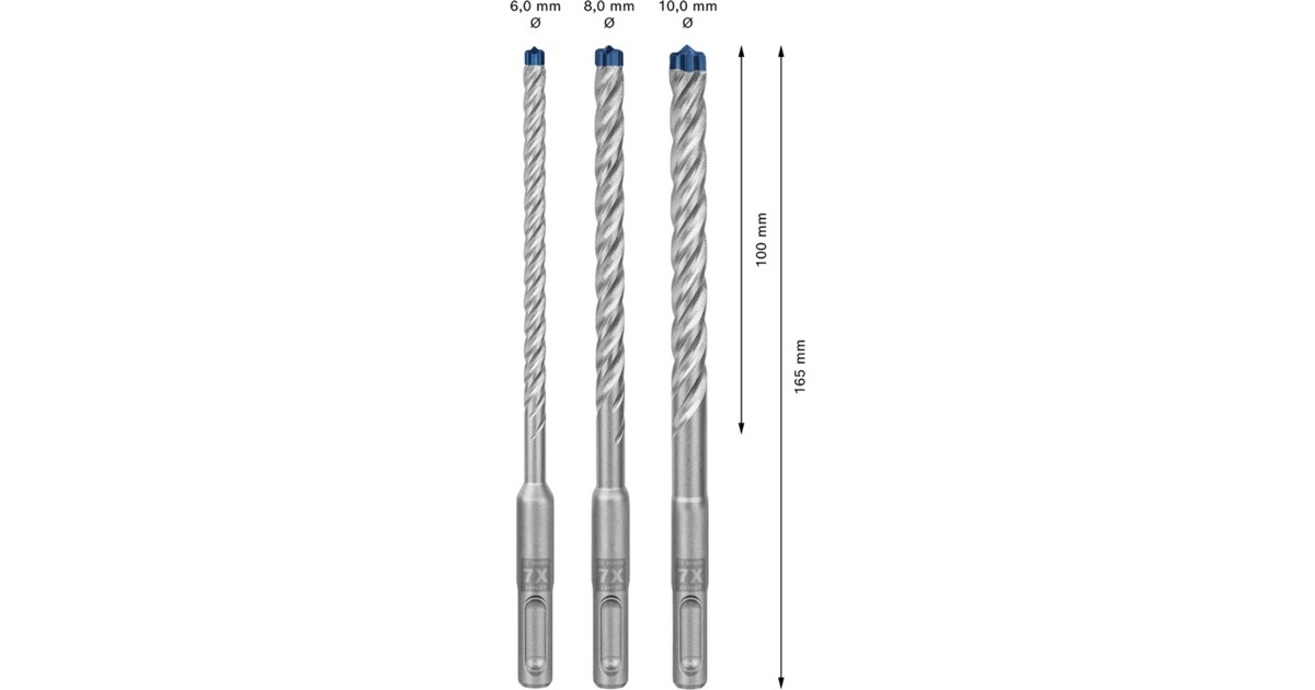 Bosch Professional Expert Hammerbohrer-Satz SDS-plus-7X, 3-teilig 