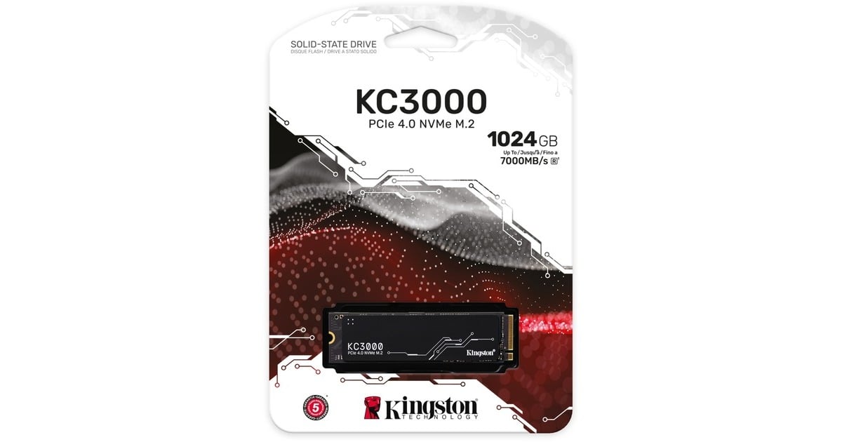 Kingston KC3000 1024 GB, SSD schwarz, PCIe 4.0 x4, NVMe, M.2 2280