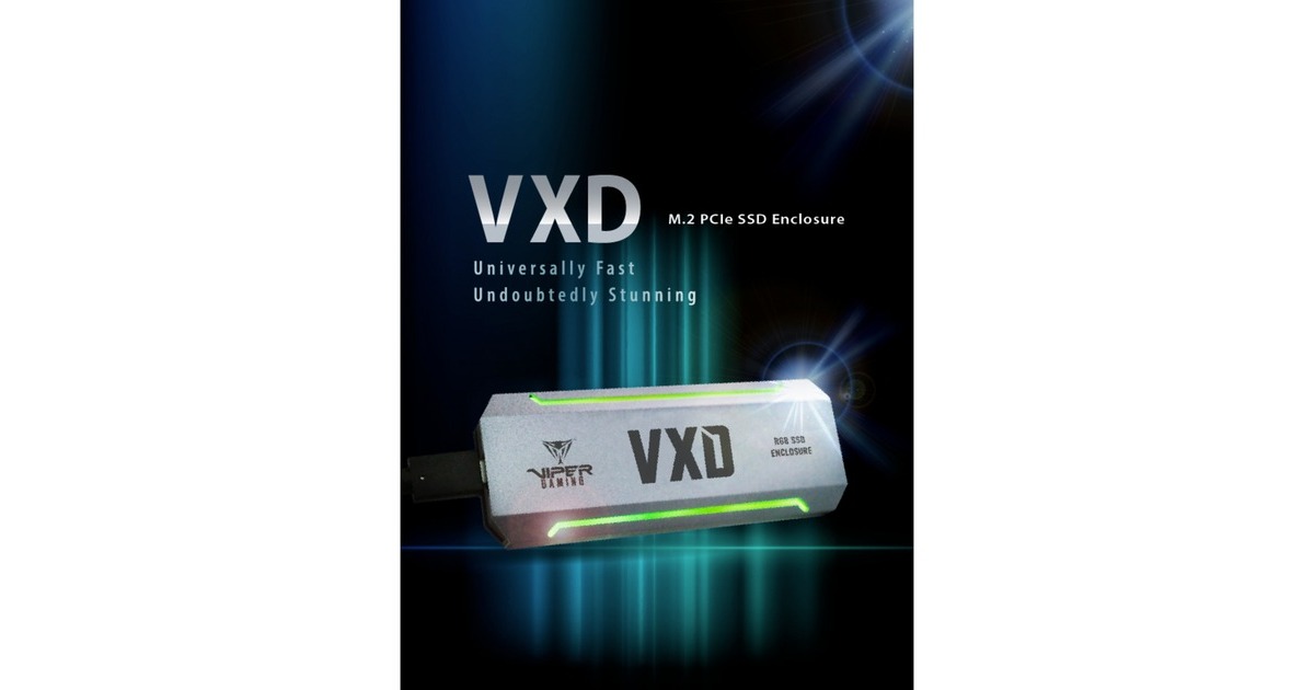 Patriot VXD M.2 PCIe RGB SSD Enclosure, Laufwerksgehäuse silber