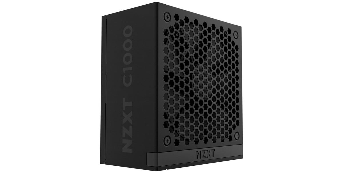 NZXT C1000 Gold Core - Power Supply ATX 3.1 1000W - 80 PLUS Gold - Cybenetics Platinum - Full Modular - PCIe 5.1 600W 12V-2x6 - Fan 0 RPM - 105°C Capacitors - Black