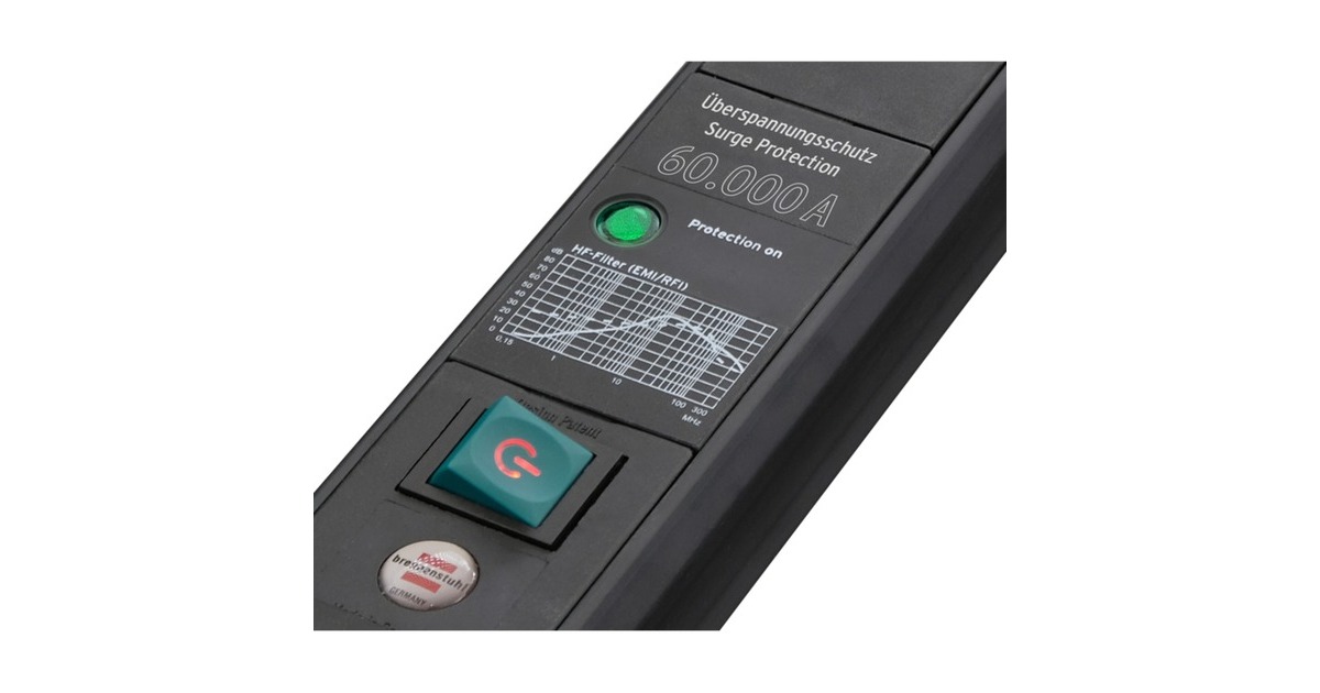 Brennenstuhl Premium-Line Steckdosenleiste 6-fach schwarz, 3 Meter  