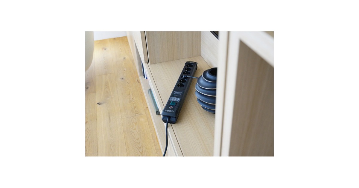 Brennenstuhl Premium-Line Steckdosenleiste 6-fach schwarz, 3 Meter  