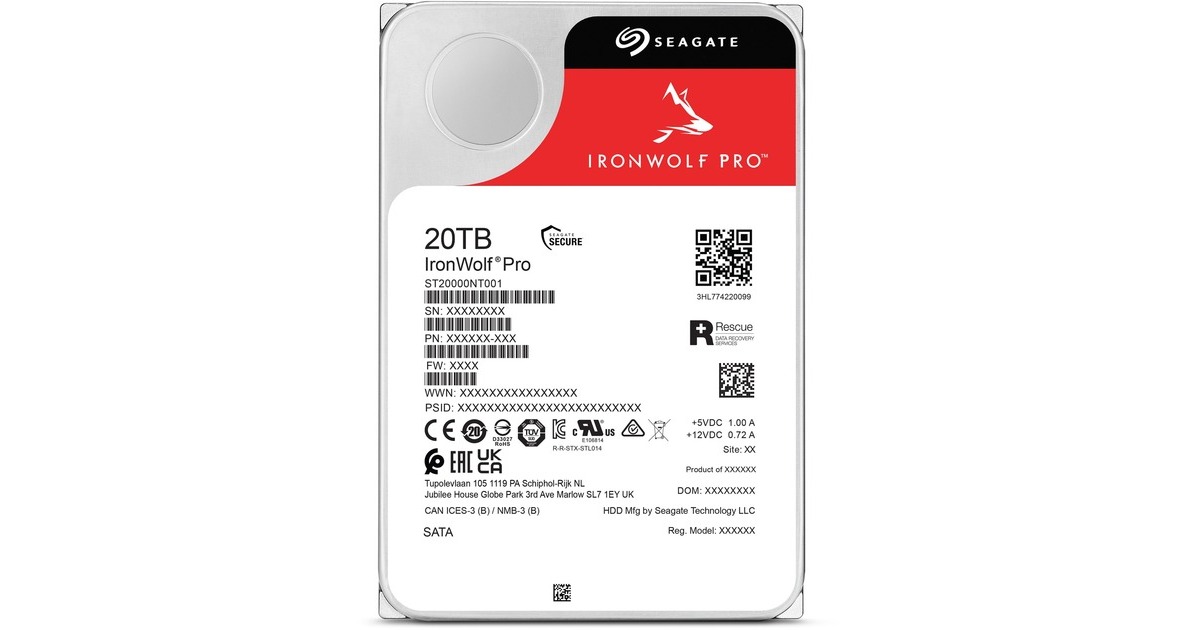 Seagate IronWolf Pro NAS 20 TB CMR, Festplatte SATA 6 Gb/s, 3,5