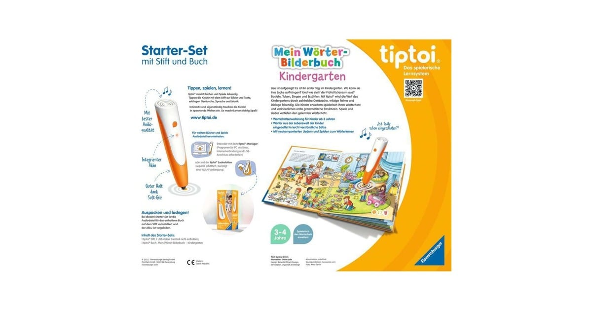 Ravensburger - tiptoi® - Starter Set - Lecteur + Livre 'Je découvre les dinosaures' - Jeu éducatif électronique, sans écran - Dès 4 ans - version française - 00175