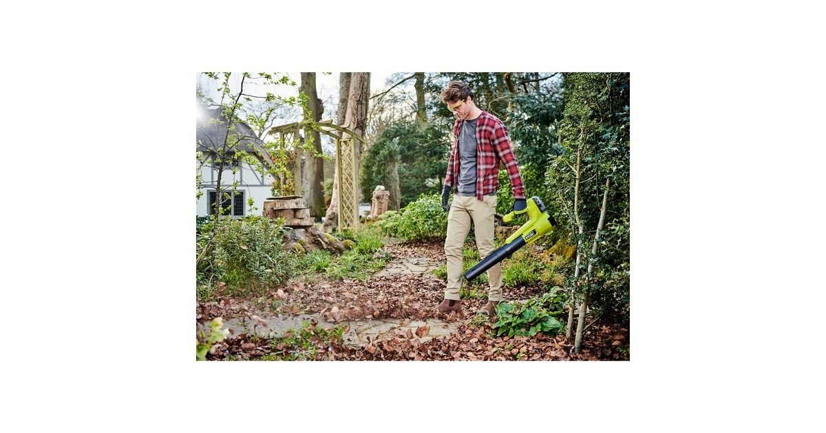 RYOBI 18V ONE+ Akku-Laubgebläse – Luftgeschwindigkeit 145 Km/h, 7,1 M³/min, Inkl. 4,0 Ah Akku & Ladegerät