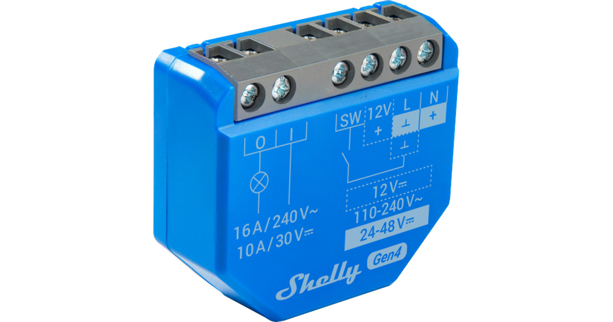 Shelly 1 Gen4 , Relais blau, 4er Pack