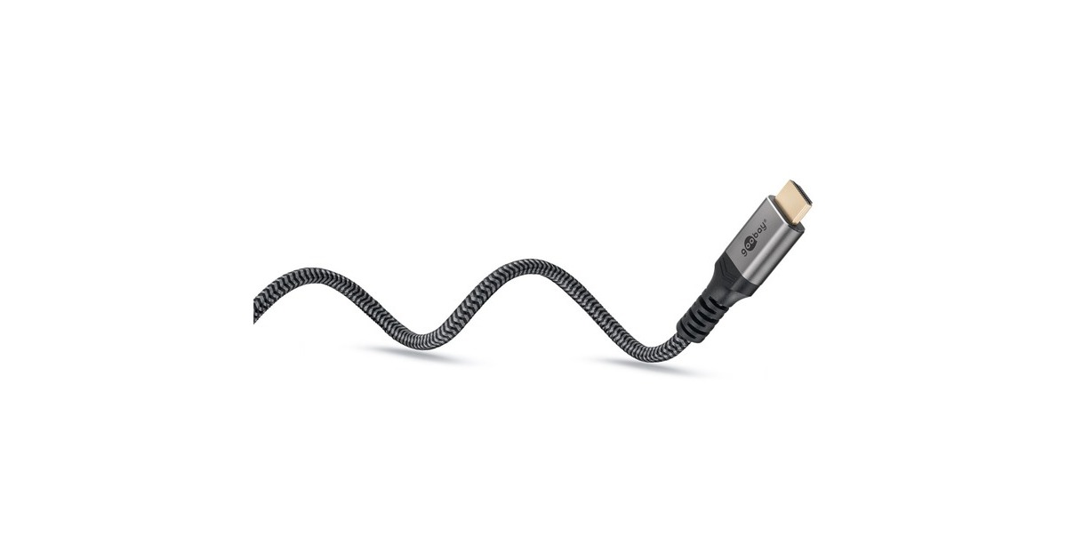 goobay Plus DisplayPort > HDMI Adapterkabel, 4K @ 60Hz grau, 5 Meter
