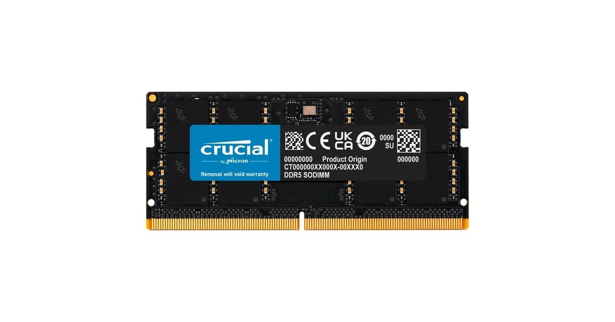 Crucial SO-DIMM 16 GB DDR5-4800 , Arbeitsspeicher schwarz