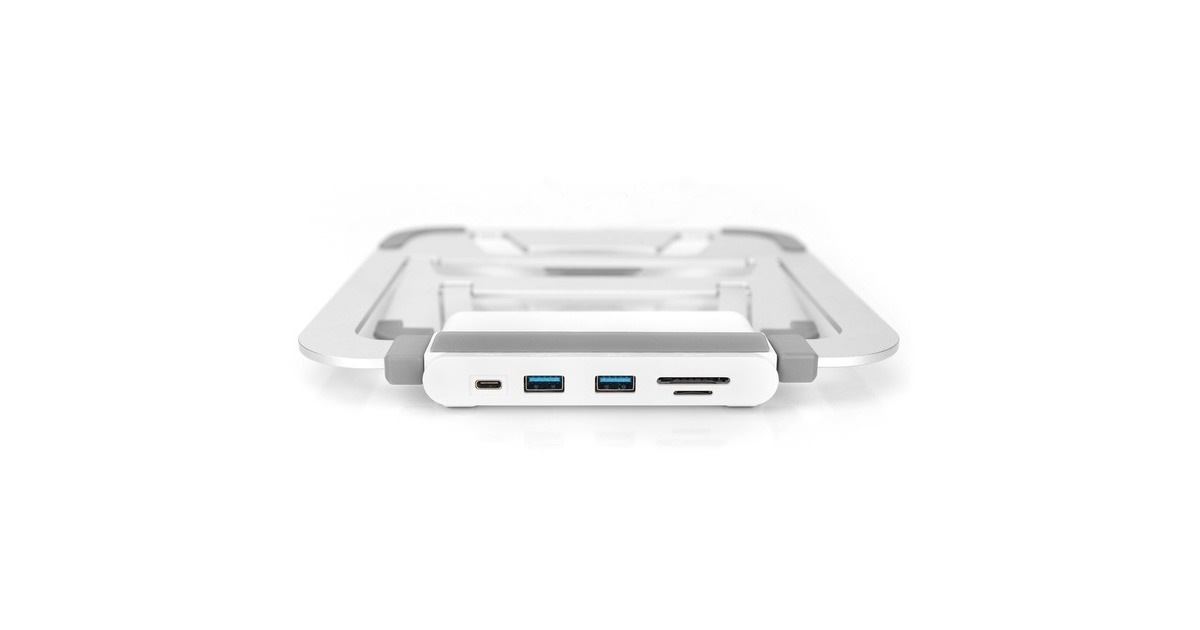 Digitus Variabler Laptopständer weiß/silber, USB-C, HDMI, VGA 