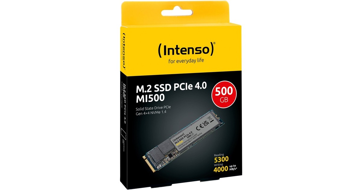 Intenso MI500 500 GB, SSD PCIe 4.0 x4, NVMe 1.4, M.2 2280 