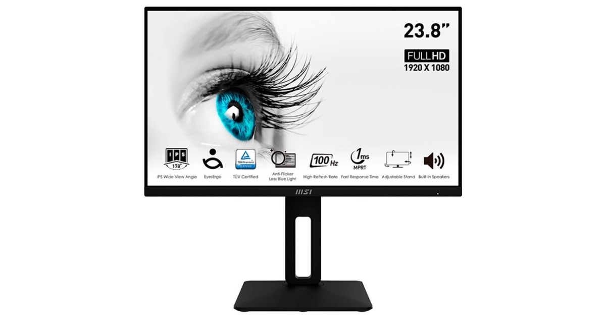 MSI PRO MP242APDE, LED-Monitor 61 cm (24 Zoll), schwarz, FullHD 