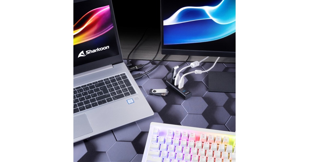 Hub Usb 3.0 4 Door Sharkoon Lanza Su Hub USB 3.2 De Aluminio Para El Hogar Y La Oficina Sdoppiatore Usb