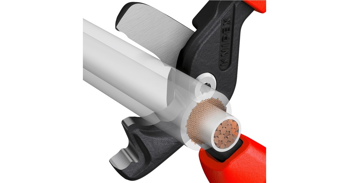 KNIPEX StepCut XL Kabelschere 95 12 225, Schneid-Zange rot/blau 