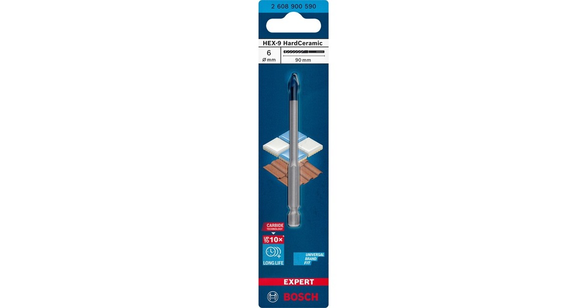 Bosch Professional Expert HEX-9 HardCeramic Bohrer, Ø 6mm Länge 90mm