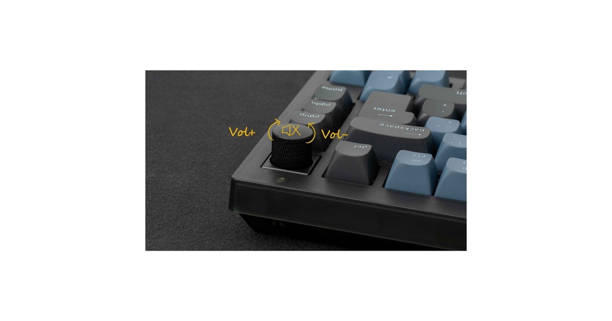 Keychron V1 Knob, Gaming-Tastatur schwarz/blaugrau, DE-Layout