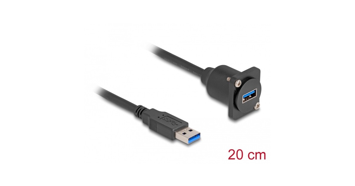 Delock USB 3.0 Kabel – Typ-A Stecker Auf Buchse Zum Einbau, 1 Meter, Bis Zu 5 Gbit/s