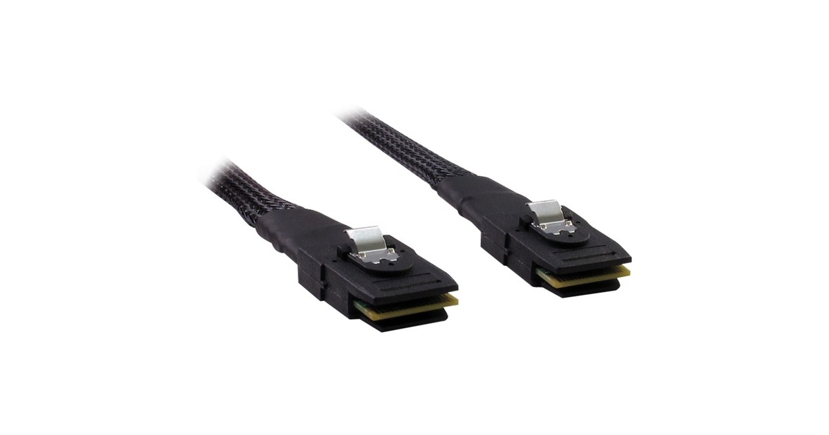 Inter-Tech Kabel SFF 8087 > SFF 8087 schwarz, 0,75 Meter (ummantelt)