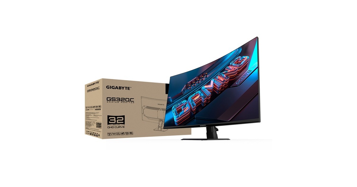 GIGABYTE GS32QC, Gaming-Monitor 80 cm (32 Zoll), schwarz (matt), QHD ...